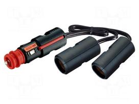 Cigarette lighter splitter | car lighter socket x2 | 16A | black