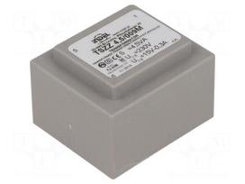 Transformer: encapsulated | 4.5VA | 230VAC | 15V | 0.3A | Mounting: PCB