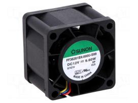 Fan: DC | axial | 12VDC | 36x36x28mm | 38.74m3/h | 61.9dBA | ball bearing