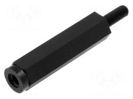 Screwed spacer sleeve | hexagonal | polyamide | M5 | M5 | L: 15mm