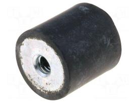 Vibration damper | M4 | Ø: 15mm | rubber | L: 15mm | H: 4mm | 135N | 36N/mm
