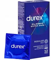 Durex Klasikiniai „Extra Safe“ prezervatyvai, sustiprinti papildomam saugumui, 12 vnt.