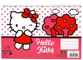 Spiralinė eskizų knygelė „Hello Kitty Sweetheart“, A4 formato, 30 lapų