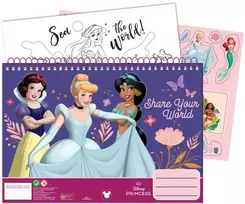 „Disney Princess Your World“ A/4 spiralinė eskizų knyga su 40 lapų ir lipdukais