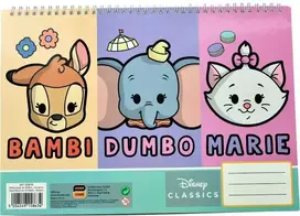 „Disney Animals“ klasikinis A/4 formato spiralinis eskizų sąsiuvinis su 40 lapų ir lipdukais