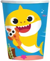 „Baby Shark“ muzikos popieriniai puodeliai, 8 vnt., po 250 ml