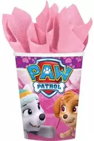 „Paw Patrol“ rožiniai popieriniai puodeliai, 8 vnt., 250 ml