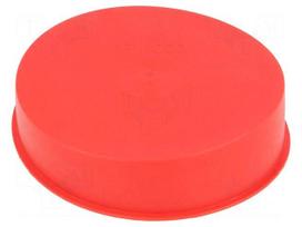 Plugs | Body: red | Out.diam: 102mm | H: 22.8mm | Mat: LDPE | Shape: round