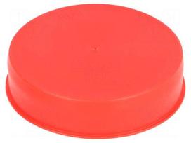 Plugs | Body: red | Out.diam: 103.3mm | H: 23mm | Mat: LDPE | Shape: round