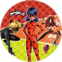 Stebuklingos „Ladybug Kwami“ popierinės lėkštės, 8 vnt., 23 cm