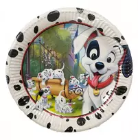 Disney 101 dalmantinas Žaislinės popierinės lėkštės 8 vnt. 23 cm
