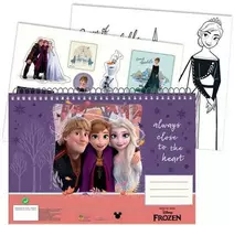 „Disney“ spiralinė eskizų knygelė „Frozen Heart“ su A/4 formato paveikslėliais ir 40 puslapių bei lipdukais