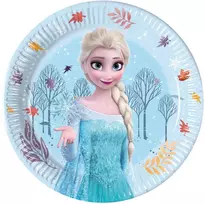 „Disney“ „Ledo šalis“ idiliškos stebuklų popierinės lėkštės, 8 vnt., 20 cm, FSC