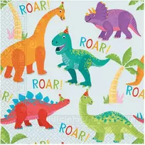 20 servetėlių rinkinys „Dinozaurų šventė“ (33 x 33 cm)