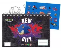 Sonic the Hedgehog Get Me Sonic the Hedgehog A/4 spiralinis eskizų sąsiuvinis su 40 lapų ir lipdukais