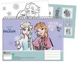 „Disney“ „Ledo šalies nuotykių“ A/4 spiralinė eskizų knygelė su 40 puslapių ir lipdukais