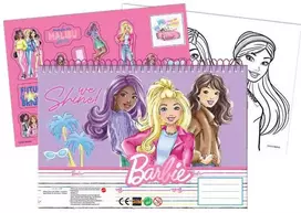 Barbie Paints A/4 spiralinė eskizų knygelė su 40 puslapių ir lipdukais