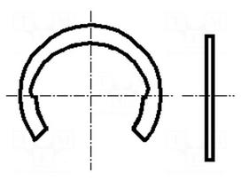 Circlip | spring steel | Shaft dia: 4mm | BN: 831 | Ring: external