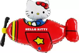 Hello Kitty lėktuvas raudonas folijos balionas 76 cm