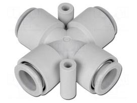 Push-in fitting | -1÷10bar | Mat: polypropylene | 4-fold branch