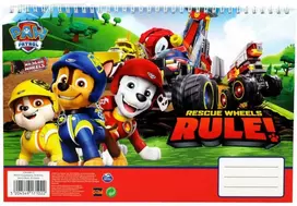 Paw Patrol gelbėjimo ratukai, A/4 formato spiralinis eskizų sąsiuvinis, 30 lapų