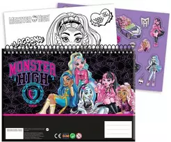 „Monster High Crew“ A/4 spiralinė eskizų knygelė su 40 puslapių ir lipdukais