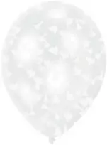 Vestuvinis skaidrus balionas, 6 dalių, 11 colių (27,5 cm)