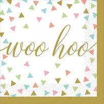 „Party Woo Hoo“ konfeti servetėlės (36 vnt. rinkinys) 25 x 25 cm