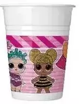 LOL Surprise Glitterati plastikinių puodelių rinkinys 8 vnt. po 200 ml