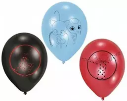 „Miraculous Ladybug City“ balionai, 6 vnt., 9 colių (22,8 cm)