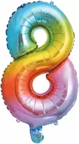 Metalinis mini folijos balionas su skaičiumi 8, 35 cm