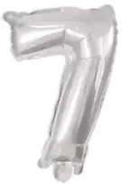 Skaičius sidabrinis, sidabrinis skaičius 7 folijos balionas, 95 cm