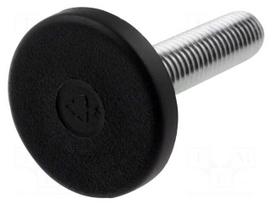 Foot of pin | rigid | Base dia: 25mm | M6 | polyamide | H: 11mm | 1500N