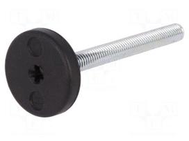 Foot of pin | rigid,with screwdriver slot | Base dia: 25mm | M6
