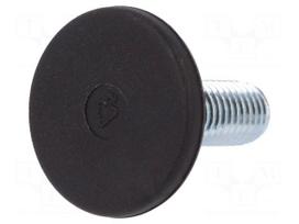 Foot of pin | rigid,with screwdriver slot | Base dia: 30mm | M10