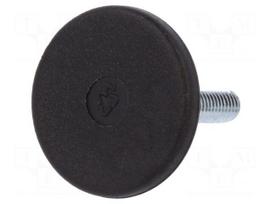 Foot of pin | rigid,with screwdriver slot | Base dia: 30mm | M6