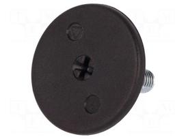 Foot of pin | rigid,with screwdriver slot | Base dia: 40mm | M8