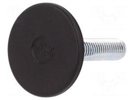 Foot of pin | rigid,with screwdriver slot | Base dia: 40mm | M10