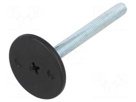 Foot of pin | rigid,with screwdriver slot | Base dia: 40mm | M8