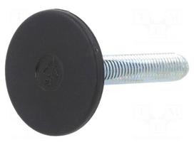 Foot of pin | rigid | Base dia: 40mm | M10 | polyamide | H: 13mm | 3000N
