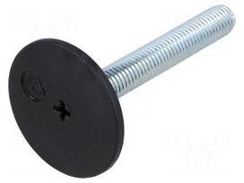 Foot of pin | rigid,with screwdriver slot | Base dia: 50mm | M12