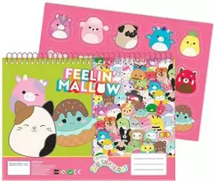 „Squishmallows Feelin'“ A/4 spiralinis eskizų sąsiuvinis su 40 lapų ir lipduku
