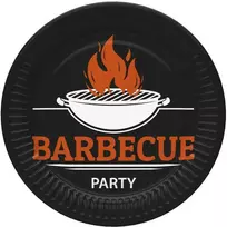 BBQ vakarėlio popierinių lėkščių rinkinys, 8 vnt., 18 cm