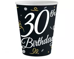 „Su gimtadieniu“ B&C „Su gimtadieniu“, 30 popierinių puodelių, 6 vnt. pakuotėje, 200 ml