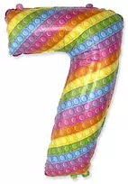 Folinis balionas „Number Pop It“ – skaičius 7, 69 cm (WP)