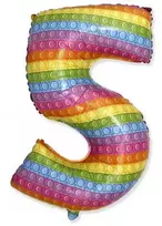 Folinis balionas „Number Pop It“ – skaičius 5, 69 cm (WP)