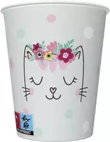 Katės gėlių vainiko popieriniai puodeliai, 8 vnt., 250 ml