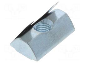 Nut | for profiles | Width of the groove: 8mm | V: with spring leaf