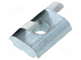 Nut | for profiles | Width of the groove: 10mm | V: with spring leaf
