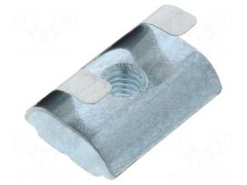 Nut | for profiles | Width of the groove: 8mm | V: with spring leaf
